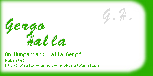 gergo halla business card